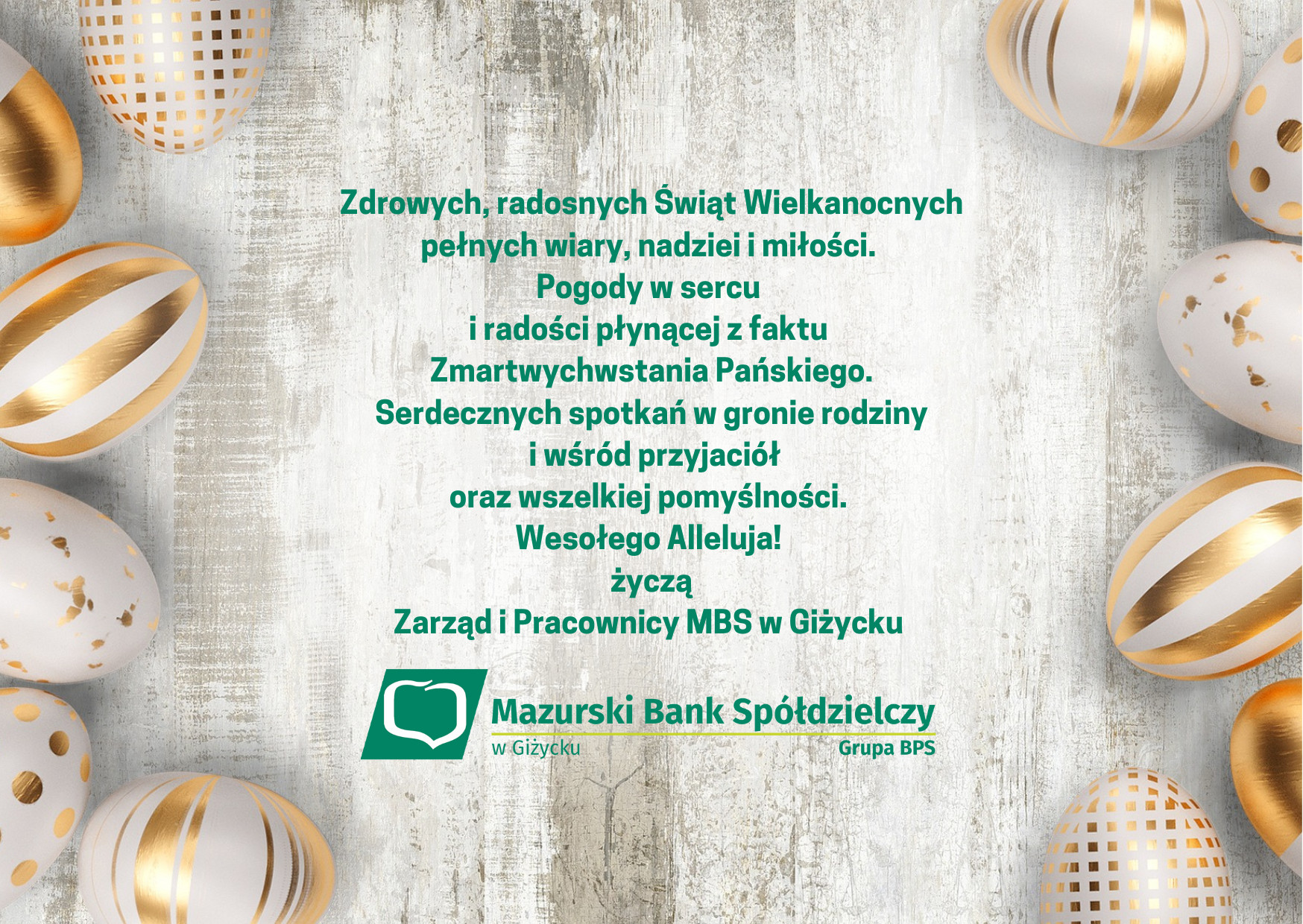 Wesołych Świąt Mazurski Bank Spółdzielczy w Giżycku